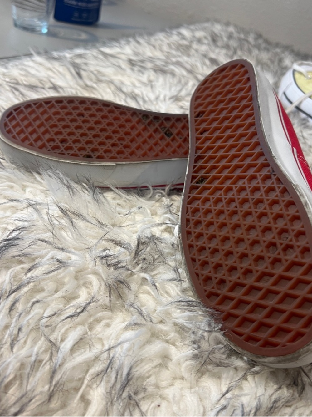 Vans Low-Top Canvas Sneakers in Red and White - Picture 8 of 8